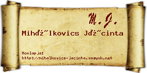 Mihálkovics Jácinta névjegykártya